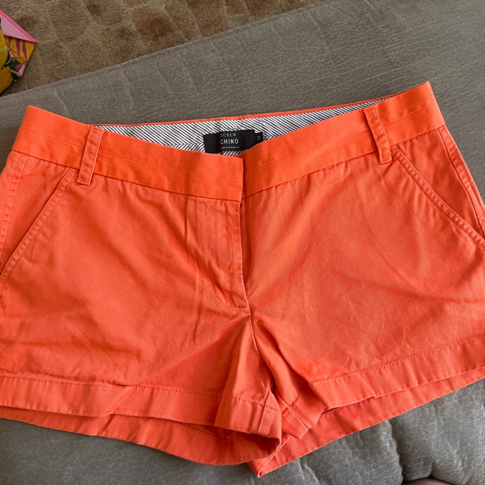 J. Crew Orange Bermuda Shorts Casual Cotton Blend